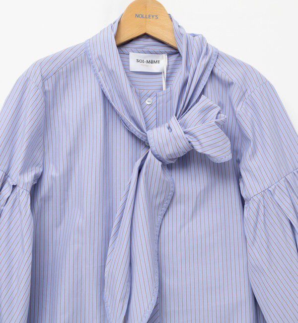 NOLLEY'S「【MARILYN MOON/マリリーンムーン】stripe embroidery tie blouse」|シャツ・ブラウス|