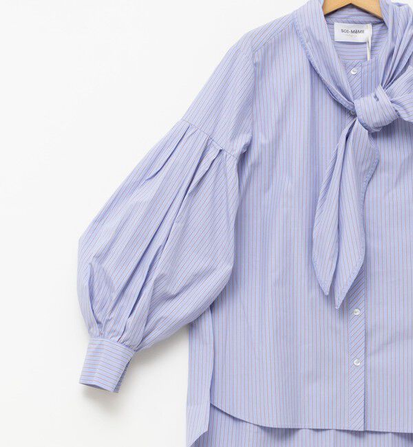 NOLLEY'S「【MARILYN MOON/マリリーンムーン】stripe embroidery tie blouse」|シャツ・ブラウス|