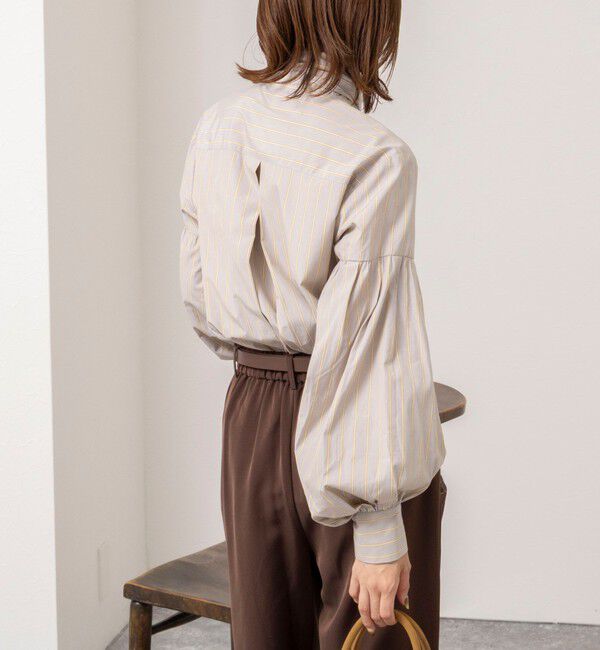 NOLLEY'S「【MARILYN MOON/マリリーンムーン】stripe embroidery tie blouse」|シャツ・ブラウス|