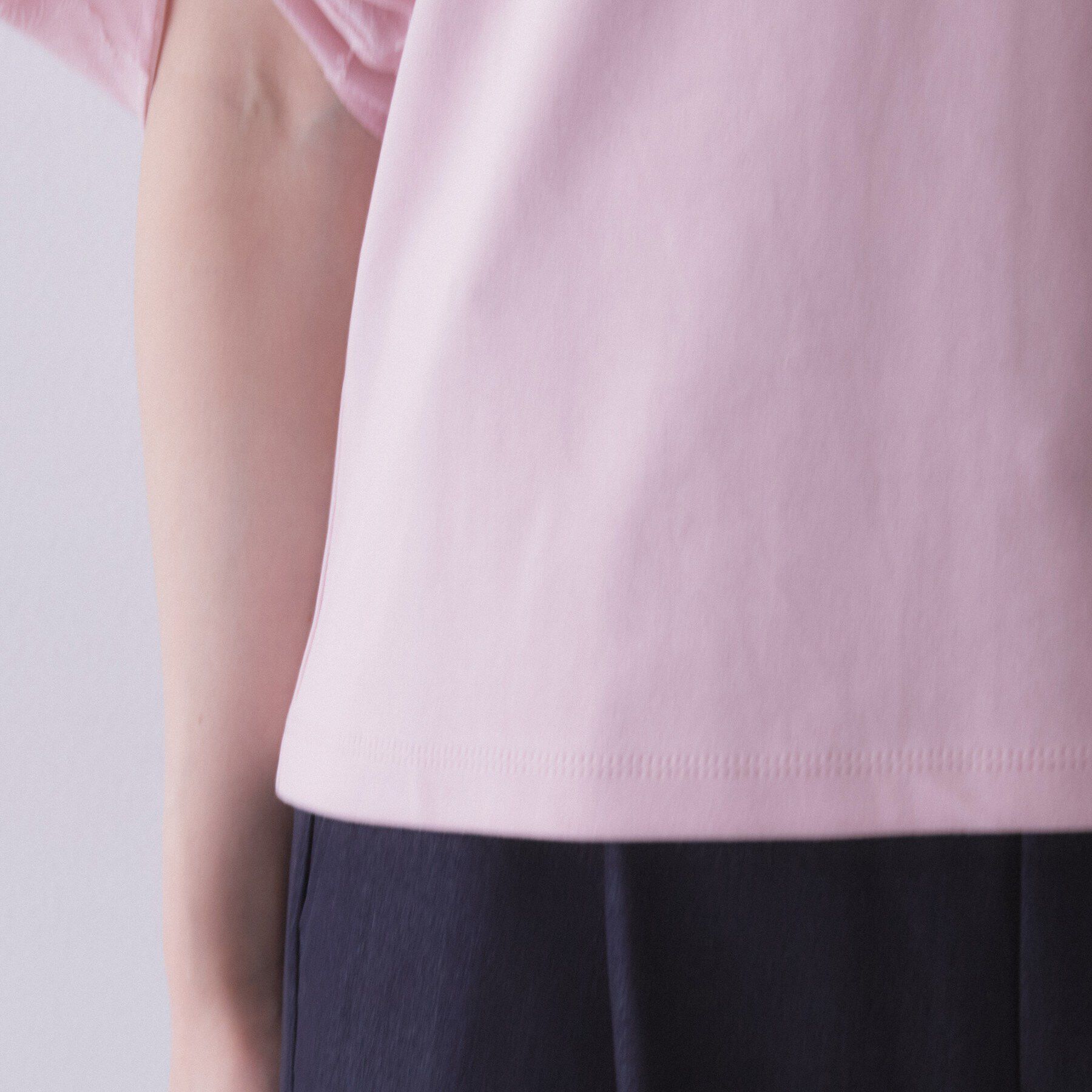 index「【S‐LLサイズ】花柄ジャカードスリーブトップス《接触冷感／UVケア／洗濯機OK》」|Tシャツ・カットソー|