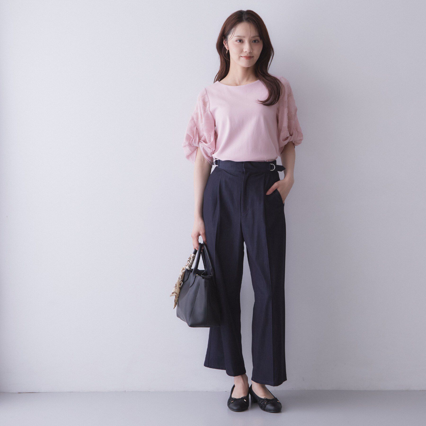 index「【S‐LLサイズ】花柄ジャカードスリーブトップス《接触冷感／UVケア／洗濯機OK》」|Tシャツ・カットソー|