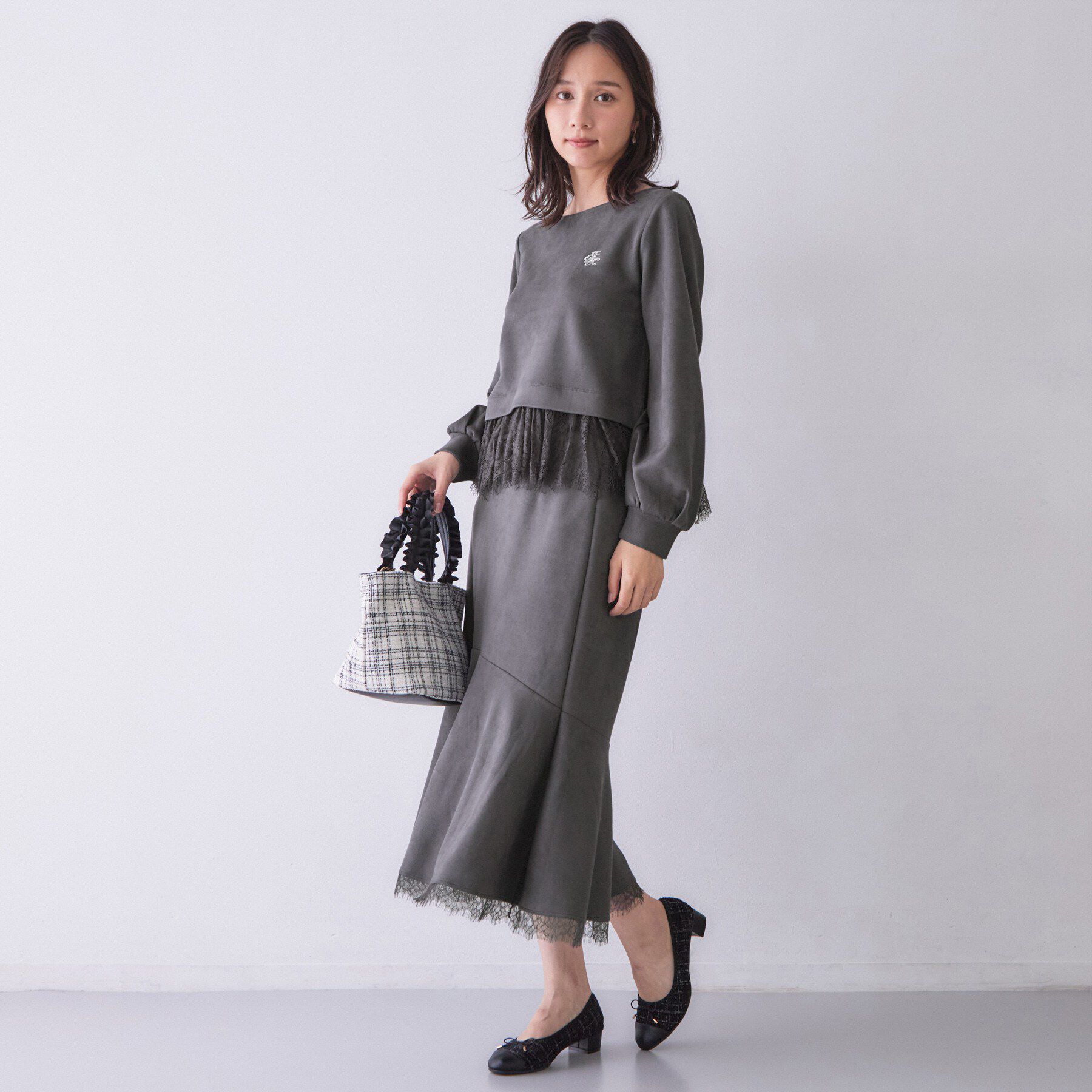 index「スウェード裾レースマーメイドスカート【洗濯機OK】」|スカート|