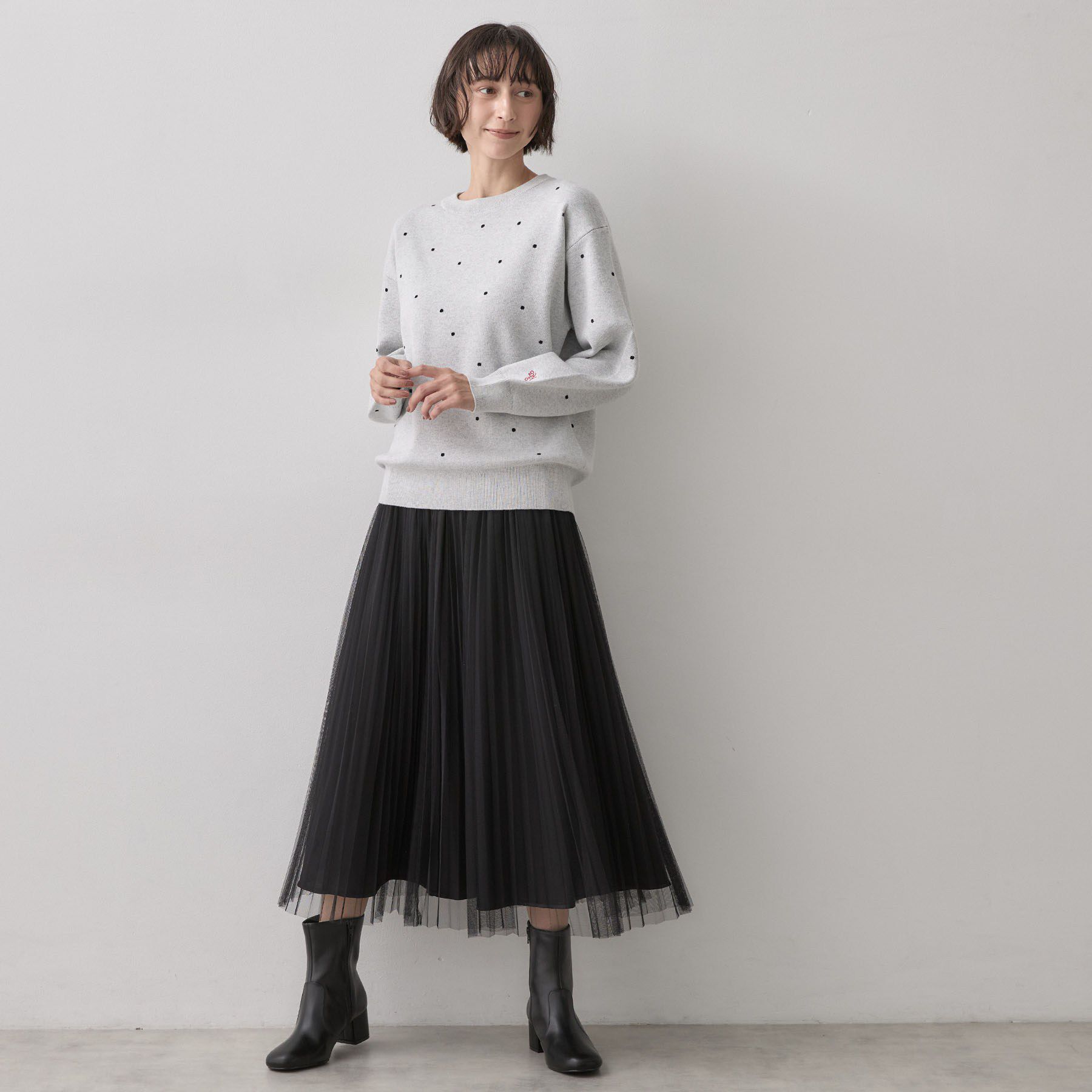 Dessin「コットンジャガードドットプルオーバー」|ニット・セーター|