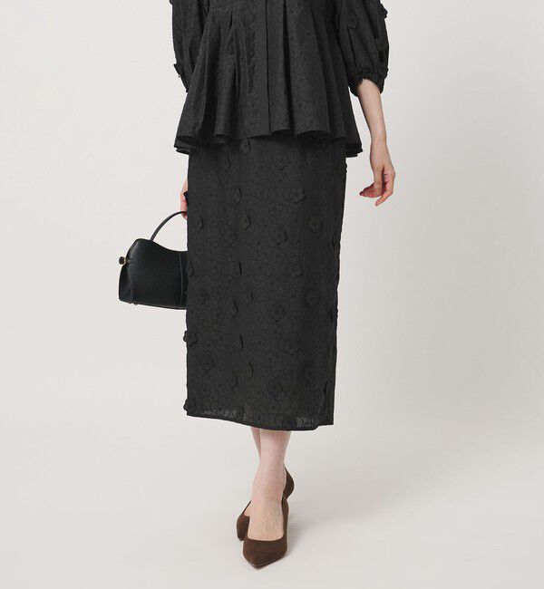 UNITED ARROWS「3Dフラワー タイトスカート ‐ウォッシャブル‐」|タイト|