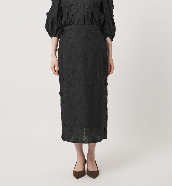 UNITED ARROWS「3Dフラワー タイトスカート ‐ウォッシャブル‐」|タイト|