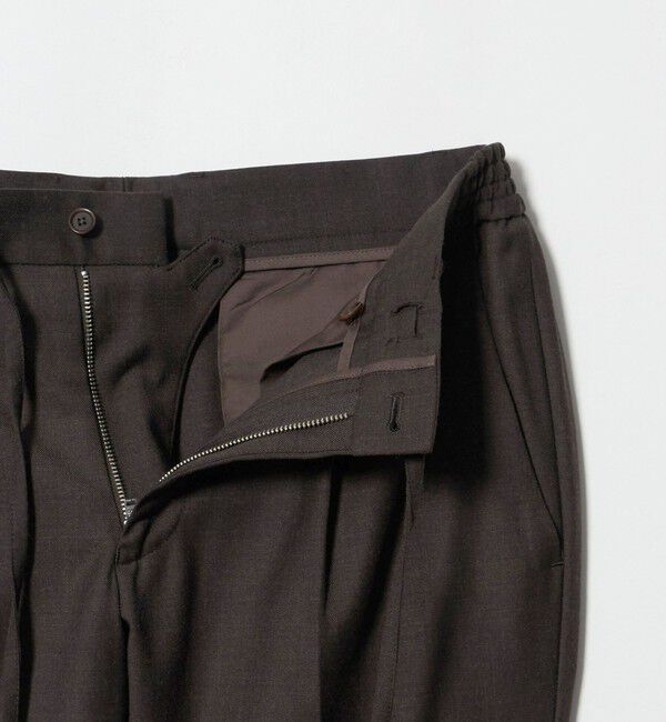 UNITED ARROWS「サイドシャーリング 1プリーツ スリムテーパード スラックス ヨコストレッチ」|スラックス|