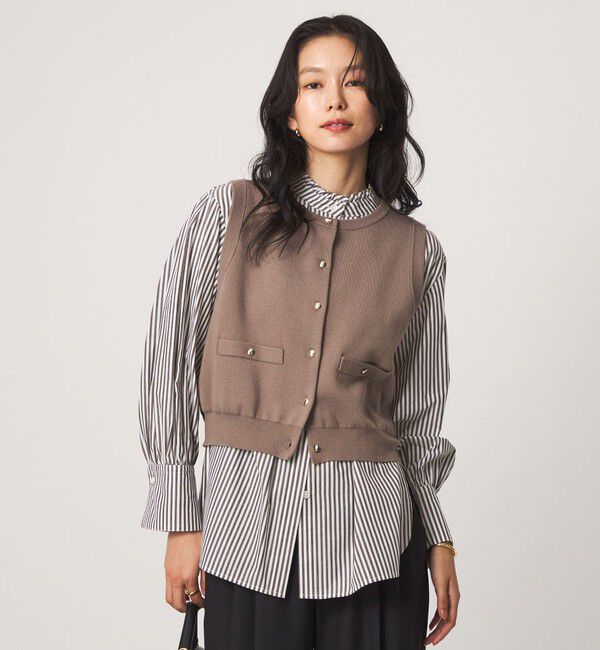 UNITED ARROWS green label relaxing「ニットベスト&times;フリルネック ブラウス」|シャツ・ブラウス|MOCA
