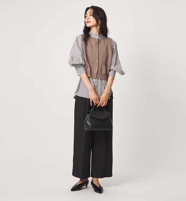 UNITED ARROWS green label relaxing「ニットベスト&times;フリルネック ブラウス」|シャツ・ブラウス|