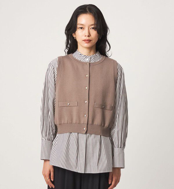 UNITED ARROWS green label relaxing「ニットベスト&times;フリルネック ブラウス」|シャツ・ブラウス|