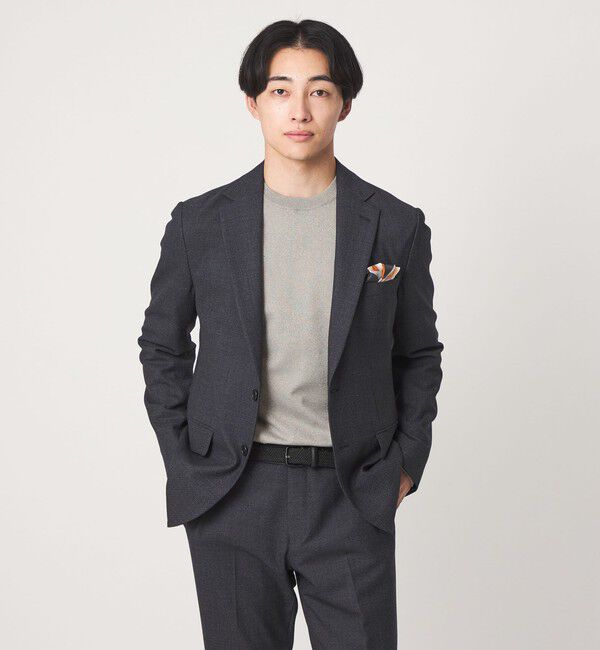 UNITED ARROWS green label relaxing「A+ MOULINE ポリエステル クルーネック ニット」|ニット・セーター|