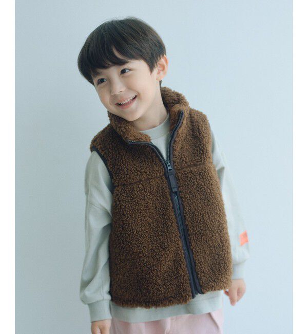 UNITED ARROWS green label relaxing「ボア ジップ ベスト / キッズ 100cm-160cm」|その他|DK.BROWN