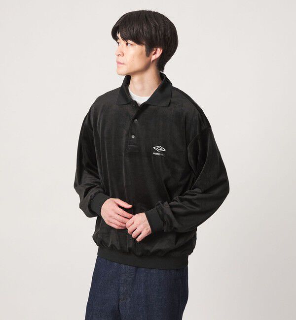 UNITED ARROWS green label relaxing「【別注】＜UMBRO＞ベロア 長袖 ポロシャツ」|ポロシャツ|