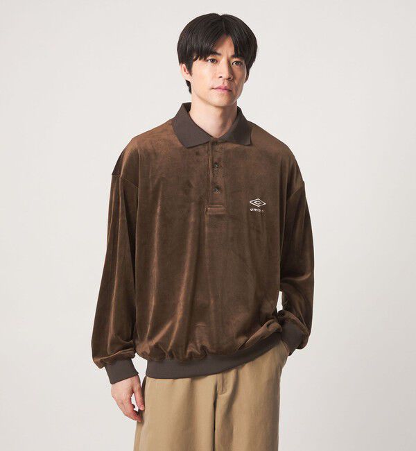 UNITED ARROWS green label relaxing「【別注】＜UMBRO＞ベロア 長袖 ポロシャツ」|ポロシャツ|