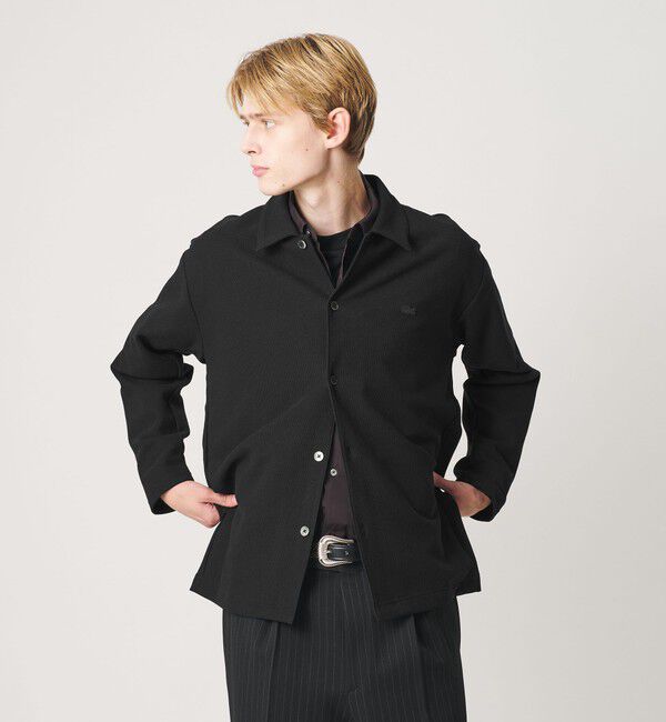 BEAUTY&YOUTH UNITED ARROWS「＜LACOSTE for BEAUTY&YOUTH＞ ワントーン シャツ ジャケット」|カーディガン|BLACK