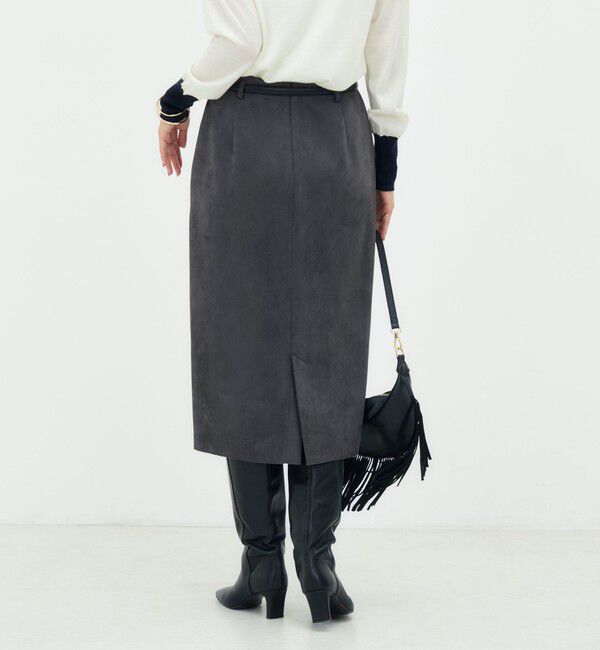 NOLLEY'S「ウォッシャブルダンボールスエードタイトスカート」|タイト|