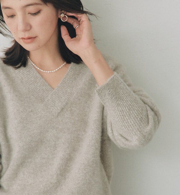  「ヘアリーヤーンメランジニット」|ニット・セーター|モカ
