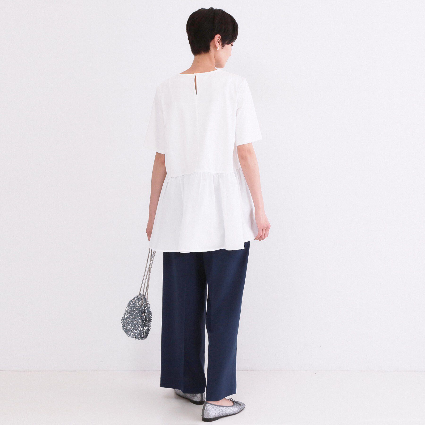OPAQUE.CLIP「ペプラムドッキングカットソー【洗濯機OK】」|Tシャツ・カットソー|