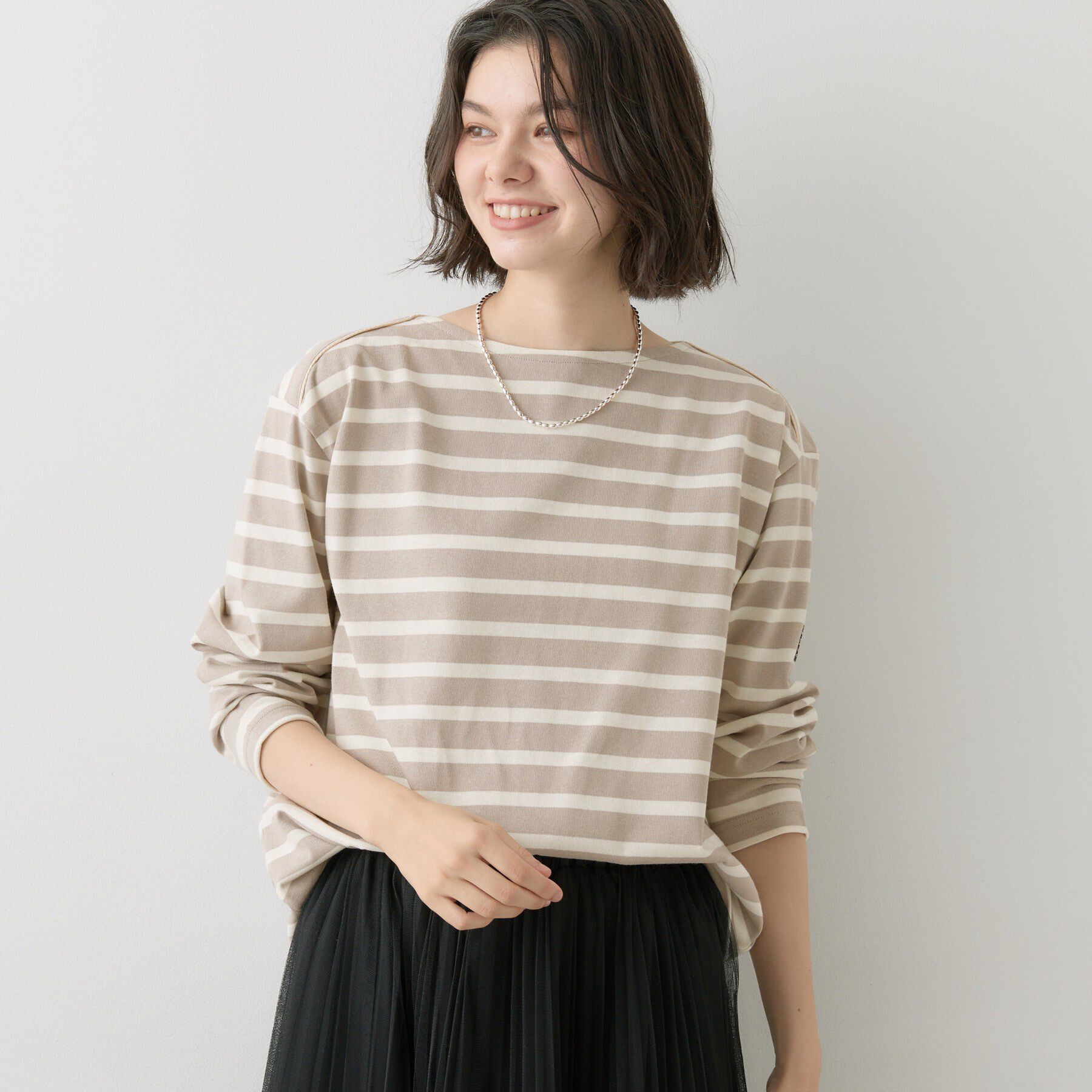 Dessin「【洗える】クルーネックボーダーカットソー」|Tシャツ・カットソー|
