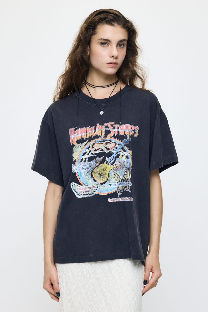 MOUSSY「70S MUSIC FEST TEE」|Tシャツ・カットソー|L/BLK1