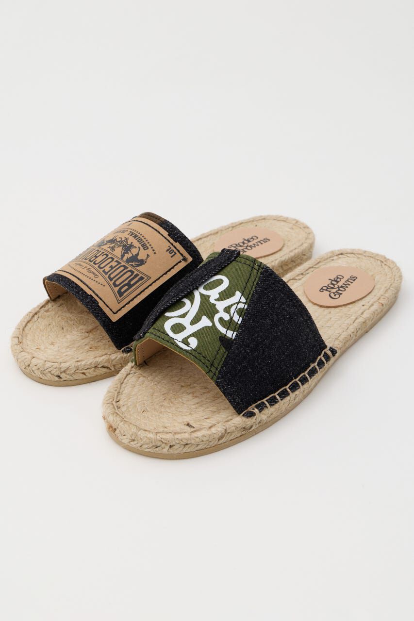 RODEO CROWNS「DENIM JUTE SANDAL」|その他|柄BLK5