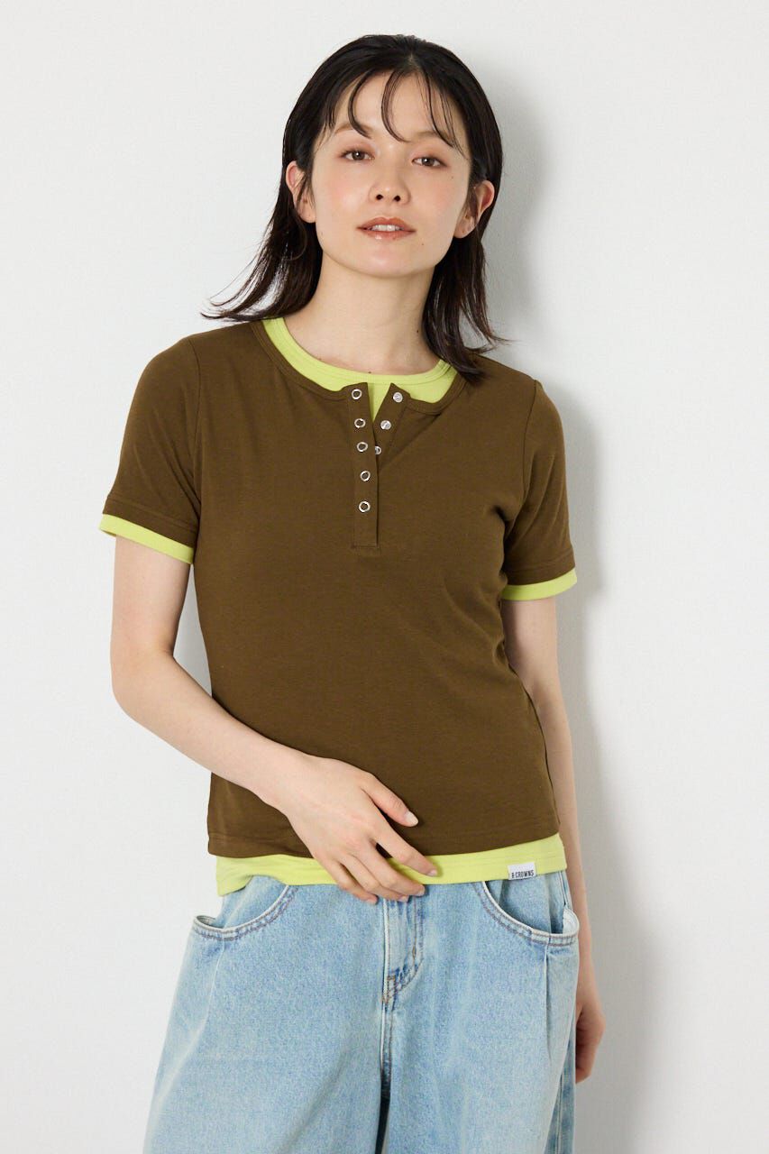 RODEO CROWNS「フェイクレイヤードヘンリーTシャツ」|Tシャツ・カットソー|BRN