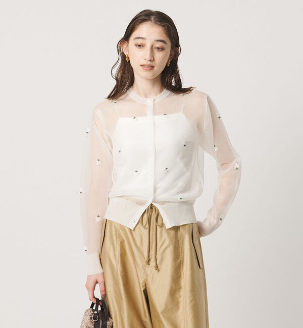 UNITED ARROWS「シアー フラワー カーディガン」|カーディガン|