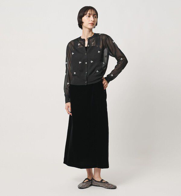UNITED ARROWS「シアー フラワー カーディガン」|カーディガン|