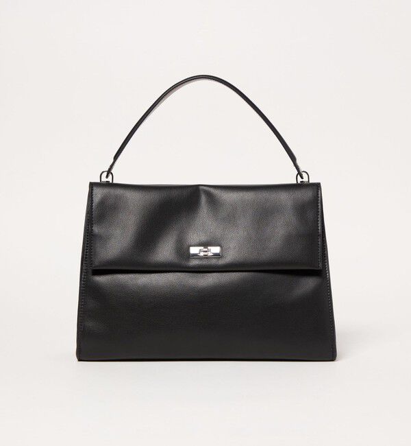 UNITED ARROWS「ダブルフラップ ワンハンドル バッグ」|ハンドバッグ|BLACK