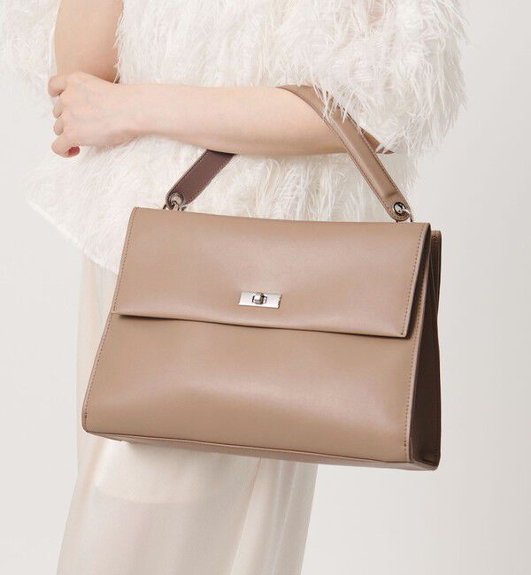 UNITED ARROWS「ダブルフラップ ワンハンドル バッグ」|ハンドバッグ|BEIGE