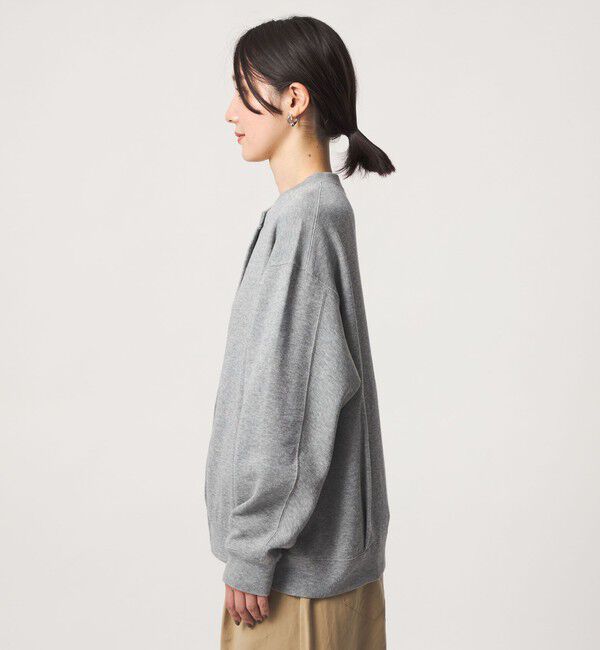 UNITED ARROWS green label relaxing「【WEB限定】＜at ease＞ダブルフェイス クルーネック カットソー カーディガン」|カーディガン|