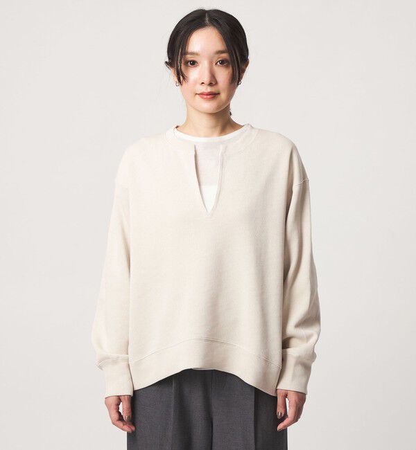 UNITED ARROWS green label relaxing「【WEB限定】＜at ease＞ダブルフェイス Vネック プルオーバー カットソー」|Tシャツ・カットソー|