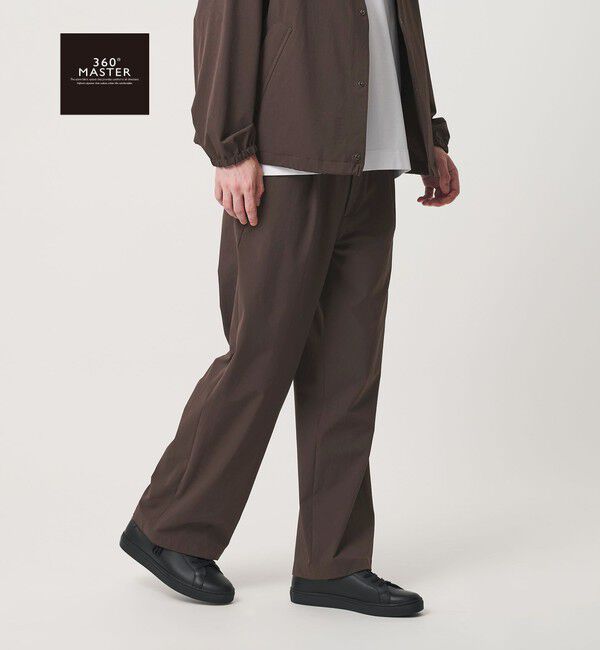 BEAUTY&YOUTH UNITED ARROWS「360&deg;MASTER 1プリーツ ストレート イージーパンツ NO.8 セットアップ対応 撥水 ストレッチ ウォッシャブル」|チノ|DK.BROWN