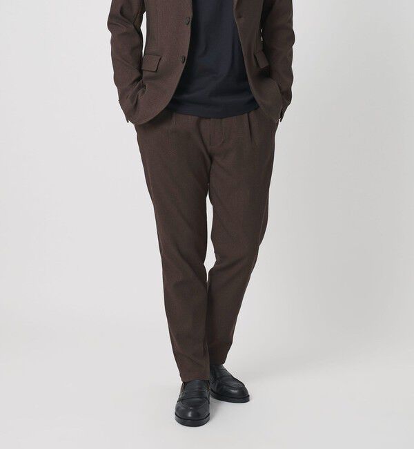 BEAUTY&YOUTH UNITED ARROWS「リサイクル ポリエステル 1プリーツ テーパード パンツ NO.3 セットアップ対応 ヨコストレッチ ウォッシャ」|チノ|