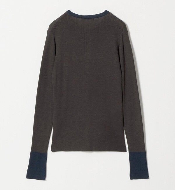 BEAUTY&YOUTH UNITED ARROWS「バイカラー ヘンリーネック リブ ニットプルオーバー ウォッシャブル」|ニット・セーター|