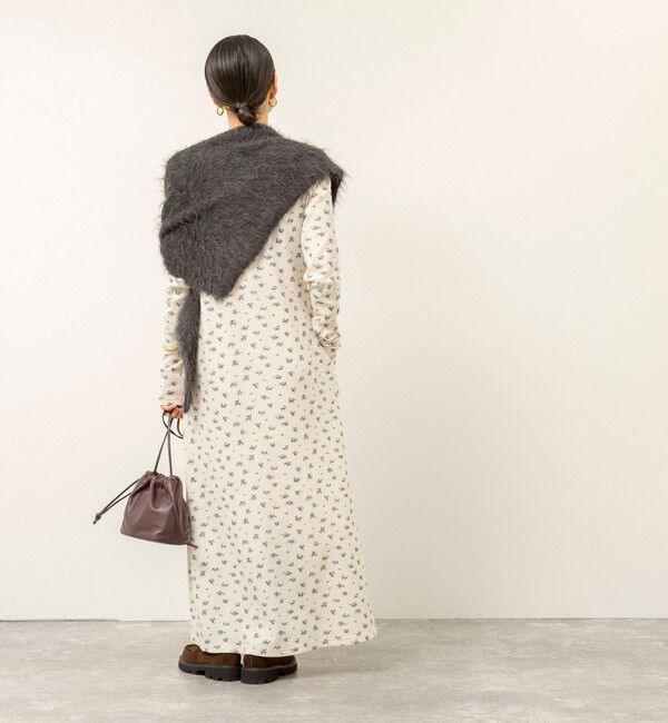 MAQWEL「【MAQWEL/マクウェル】Flower Waffleショルダーパッドワンピース」|ワンピース|