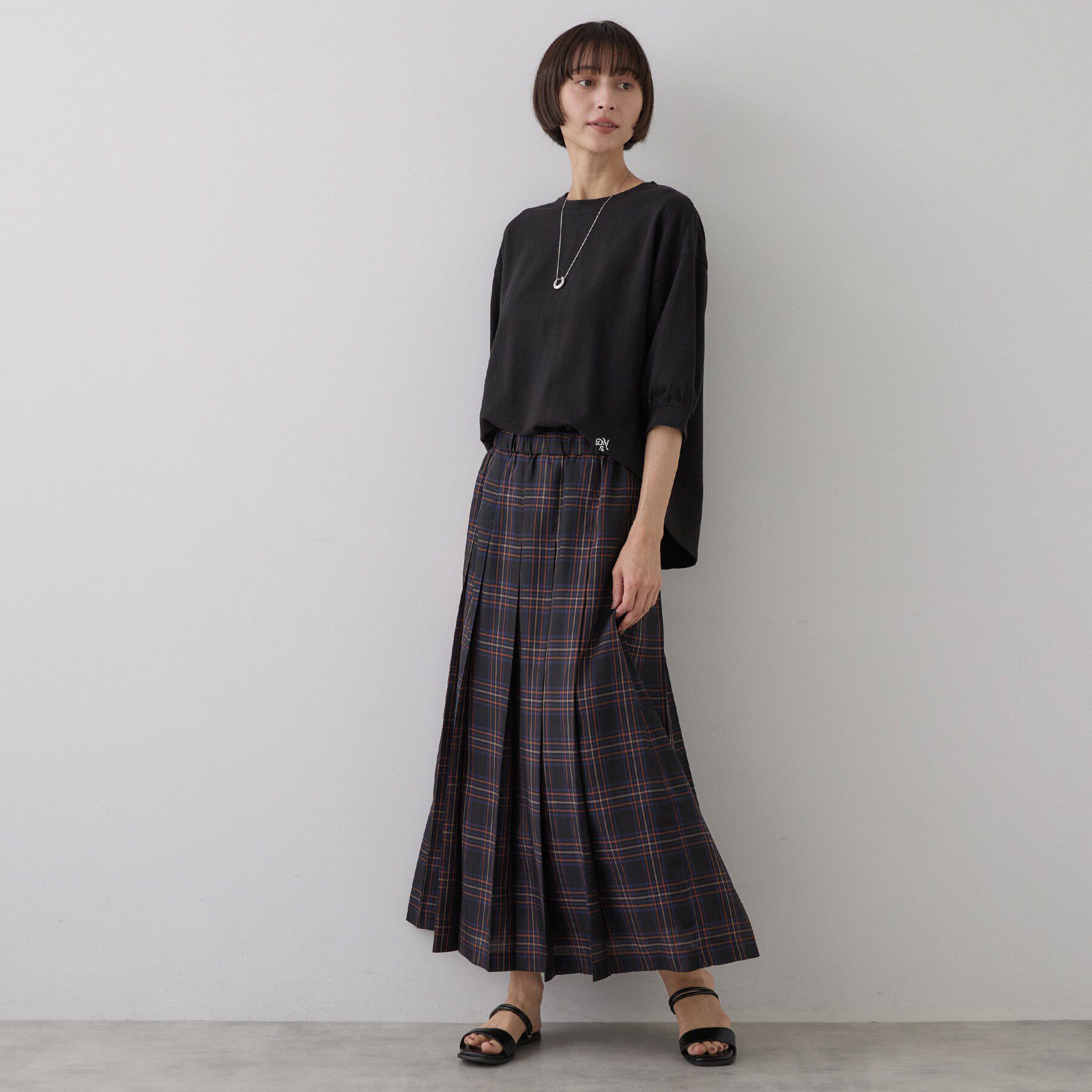 Dessin「【高レビュー/洗える/XS-L】バックヘンリーミニ裏毛 5分袖」|Tシャツ・カットソー|