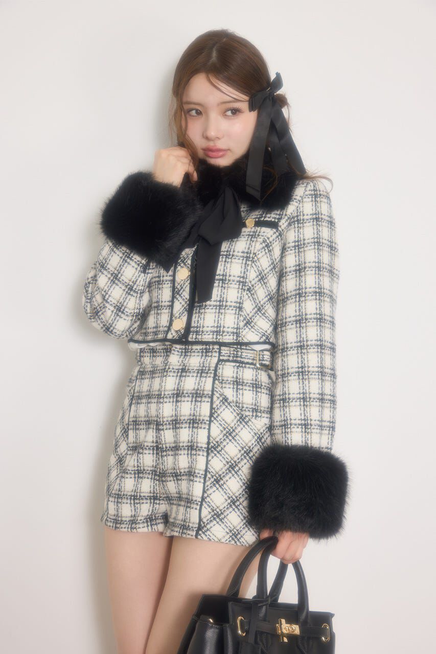 rienda「ツイードショートジャストウエストパンツ」|その他|