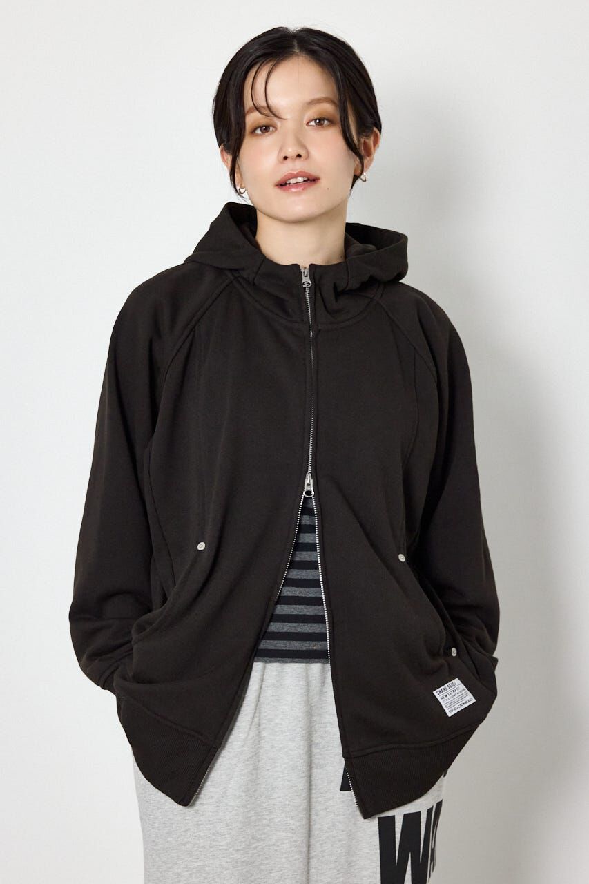RODEO CROWNS「(UNISEX)SHARE スタンドネックジップパーカー」|パーカー|BLK