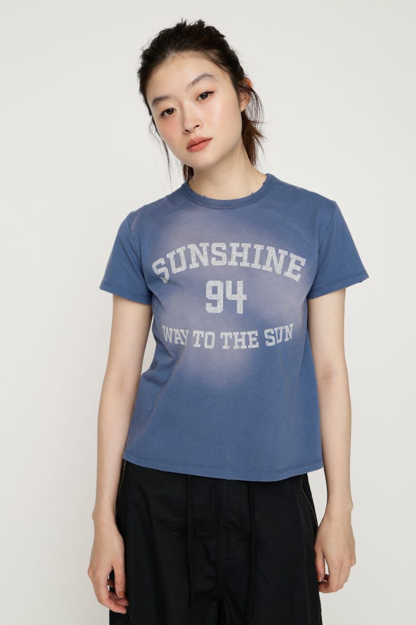 SLY「SPRAY OVER LOGO Tシャツ」|Tシャツ・カットソー|BLU