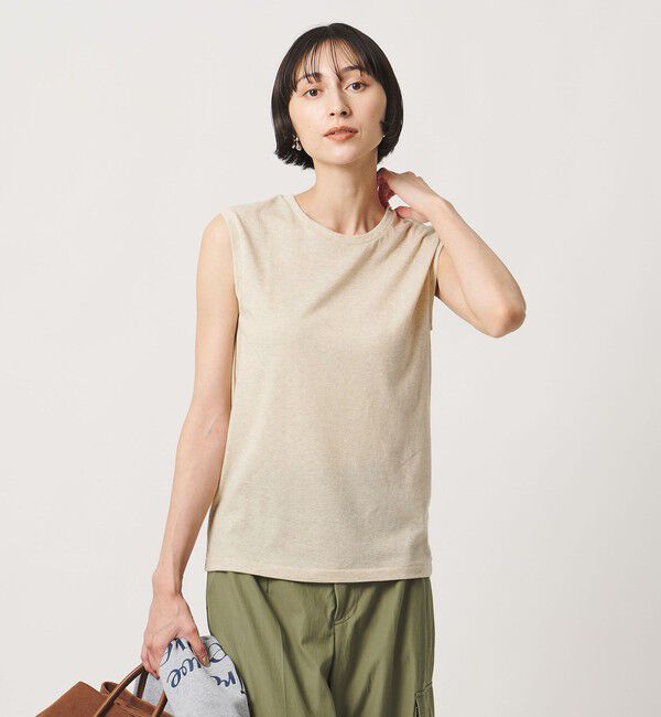 UNITED ARROWS「ラメ テンジク ノースリーブ カットソー」|Tシャツ・カットソー|