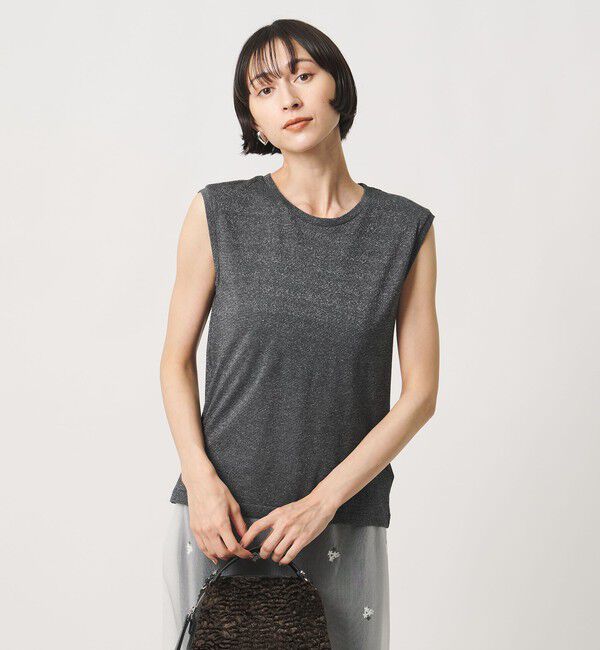 UNITED ARROWS「ラメ テンジク ノースリーブ カットソー」|Tシャツ・カットソー|DK.GRAY