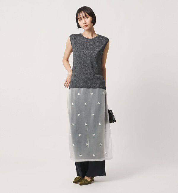 UNITED ARROWS「ラメ テンジク ノースリーブ カットソー」|Tシャツ・カットソー|