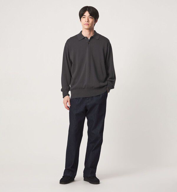 UNITED ARROWS green label relaxing「FINE BASIC アメリカンシーアイランドコットン 長袖 ニットポロシャツ」|ニット・セーター|