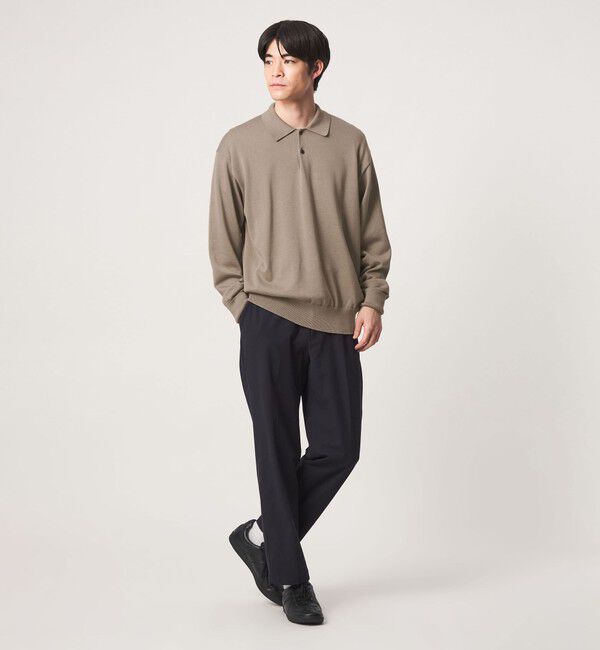 UNITED ARROWS green label relaxing「FINE BASIC アメリカンシーアイランドコットン 長袖 ニットポロシャツ」|ニット・セーター|