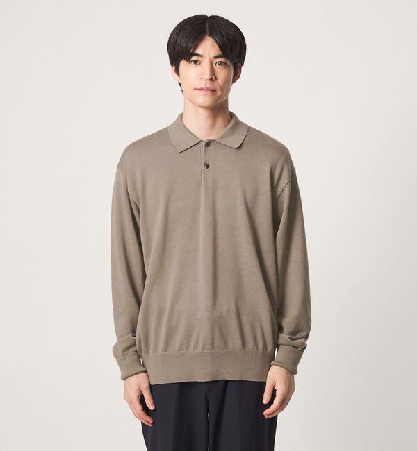 UNITED ARROWS green label relaxing「FINE BASIC アメリカンシーアイランドコットン 長袖 ニットポロシャツ」|ニット・セーター|