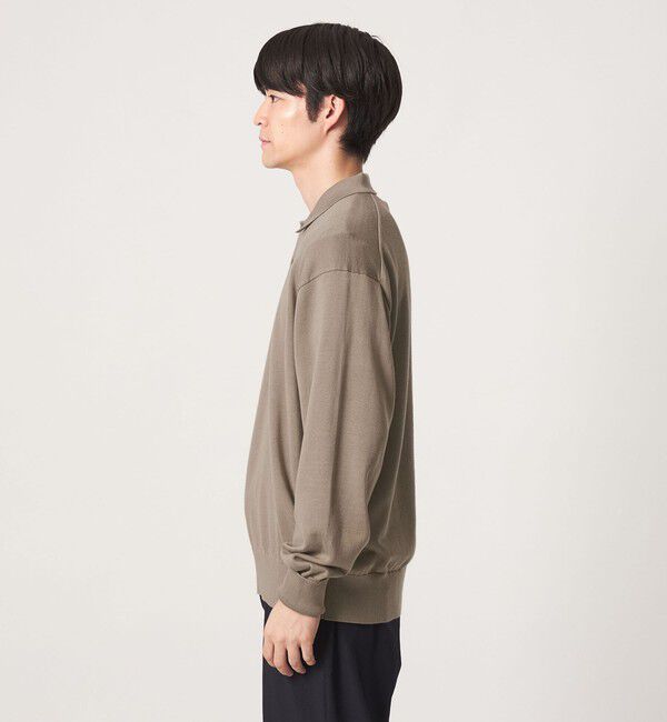 UNITED ARROWS green label relaxing「FINE BASIC アメリカンシーアイランドコットン 長袖 ニットポロシャツ」|ニット・セーター|