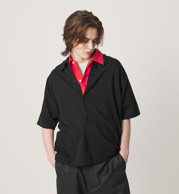 BEAUTY&YOUTH UNITED ARROWS「KNITEE リネンブレンド ミラノ シャツ ウォッシャブル」|カーディガン|BLACK