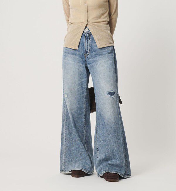 BEAUTY&YOUTH UNITED ARROWS「【別注】＜NEEDBY heritage＞ワイドフレア デニムパンツ/コバルト」|デニム|COBALT