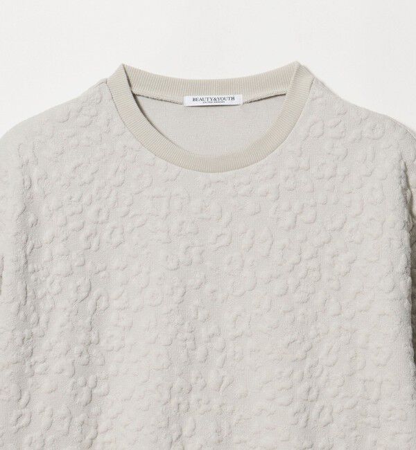 BEAUTY&YOUTH UNITED ARROWS「フラワーレオパード ジャガード クルーネック プルオーバー」|Tシャツ・カットソー|