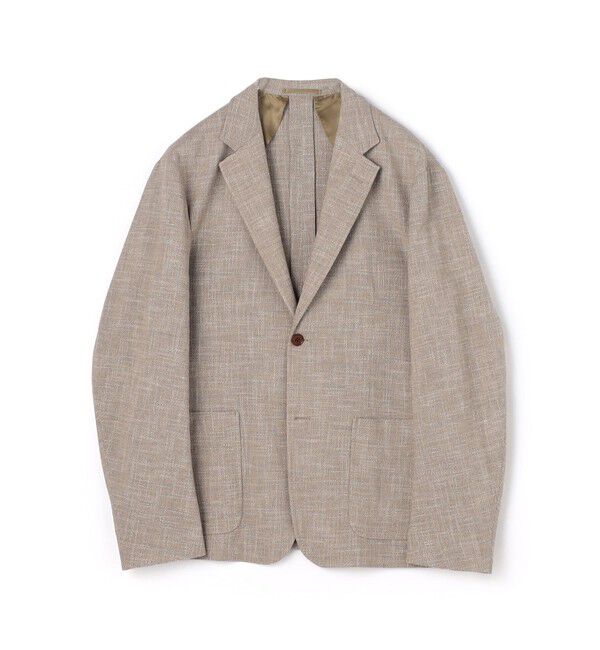 TOMORROWLAND MENS「ウールシルクナイロン シングルブレステッド 2Bジャケット CARLO BARBERA」|テーラードジャケット|43 ベージュ
